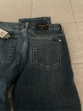 7 For All Mankind Women Straight Leg Jeans - Dark Blue Wash